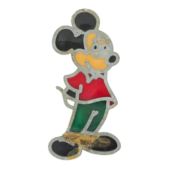 Disney Vintage Mickey Mouse Stained Glass 5" Sun Catcher Window Ornament - Picture 2 of 7